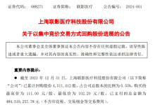 4.85亿元，联影医疗累计回购451万股-器械之心